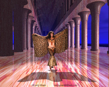 Daleela belly dancing in the Temple of Isis